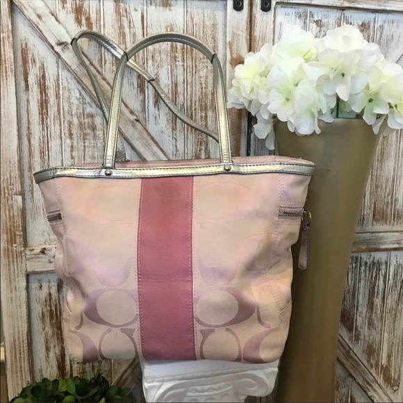 COACH Pink Canvas Handbag - Picture 4 of 9